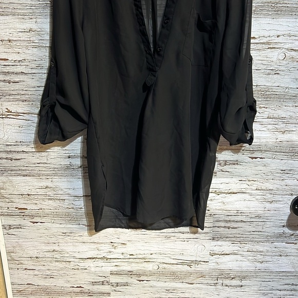 Stella tweed black sheer top  size medium - Picture 3 of 11